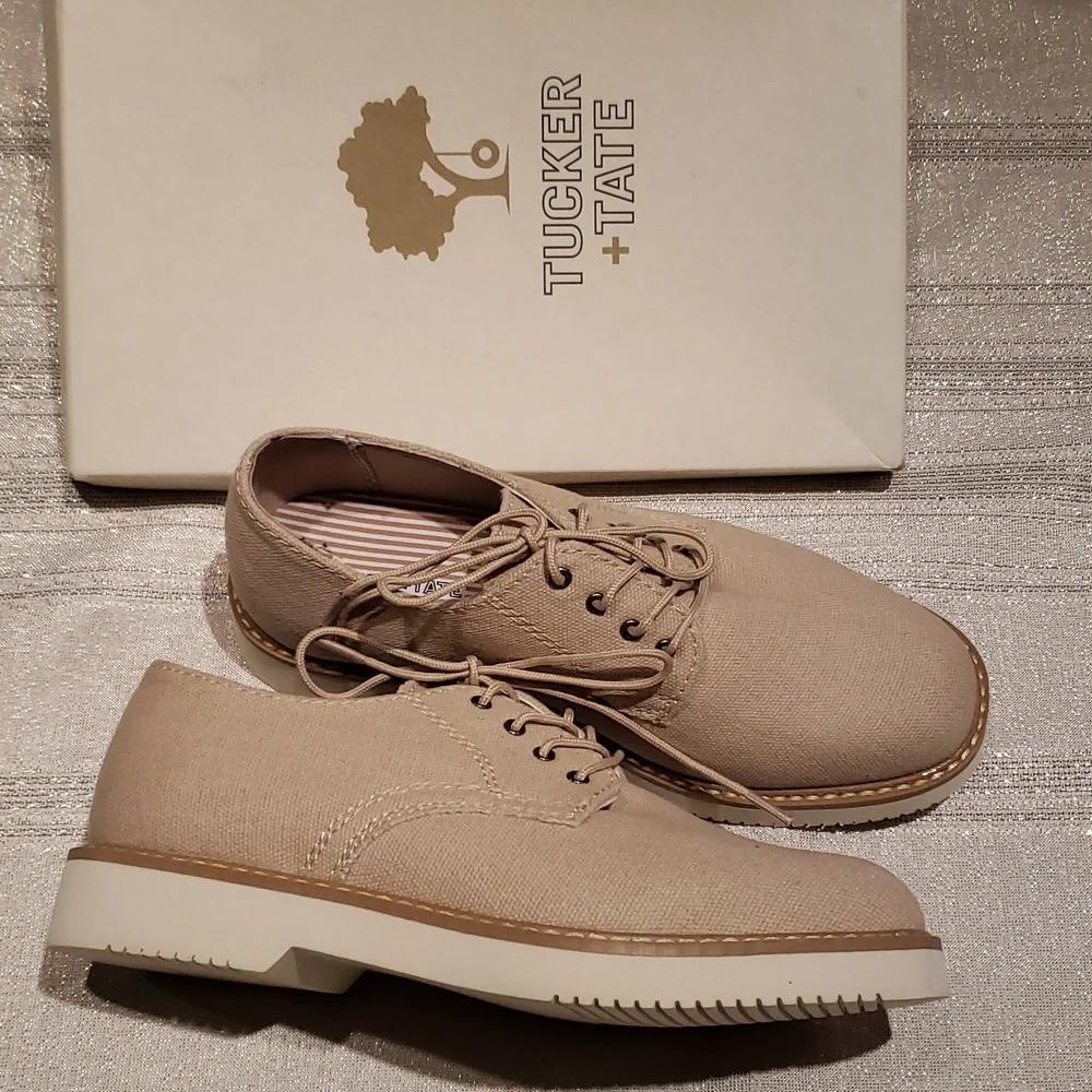 Tucker + Tate NEW Oxfords Dress Shoes Canvas Boys 1M NIB